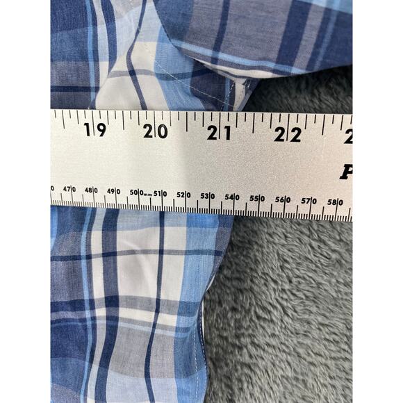 Men's Brooks Brothers Regent Blue Plaid Button Down Shirt Cotton - Excellent - Picture 8 of 10
